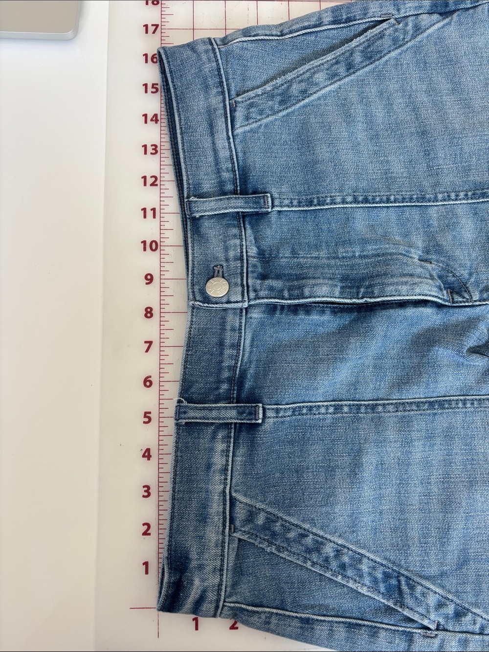 J. Crew Women's Light Blue Denim Patch-Pocket Shorts - Picture 5 of 6